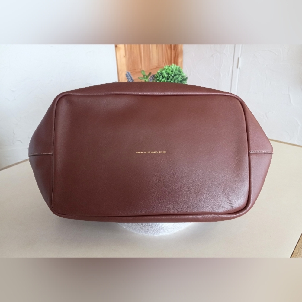 Coach Large Leather Kisslock Frame Shoulder Clutch Bag, Brown - Picture 11 of 14